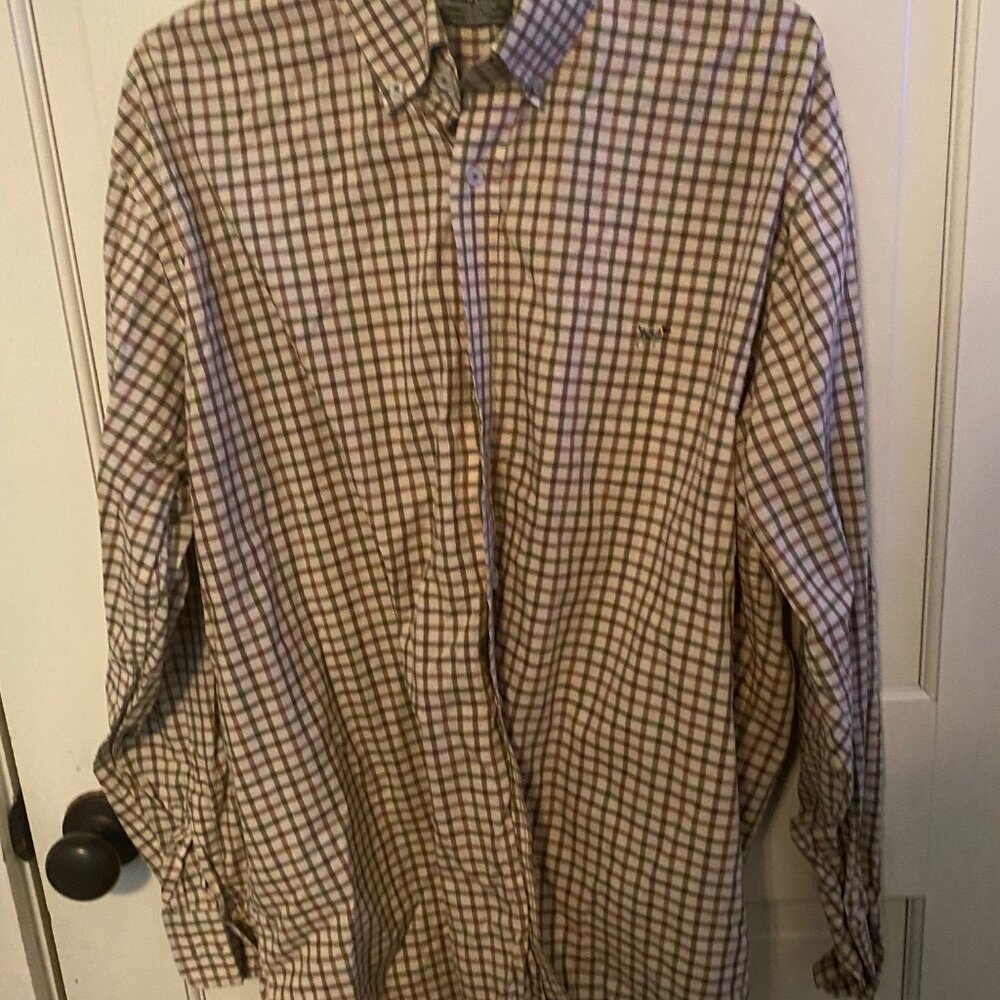 Southern Point Co. Men's Button-Down Shirt - Size XL Brown, Tan and Green Plaid